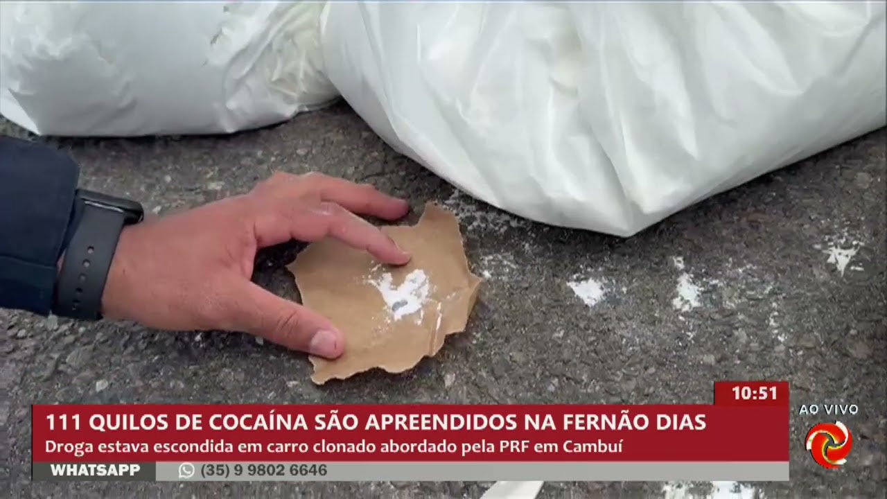 PRF apreende mais de 111 quilos de cocaína em carro clonado em Cambuí