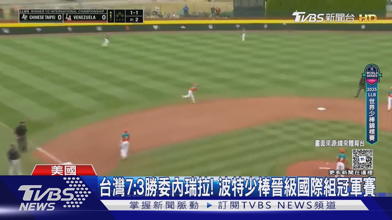 台灣小將強! 7:3勝委內瑞拉 波特少棒晉級國際組冠軍賽