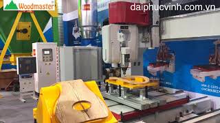 MÁY GIA CÔNG TRUNG TÂM CNC 3D 5Axis Woodmaster 3 đầu thay dao tự động
