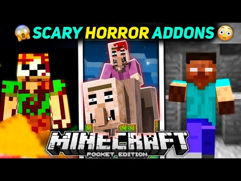 Top 5 Scary Horror Addons/Mods  For Minecraft PE 1.18+ | 😱 Scary minecraft addons