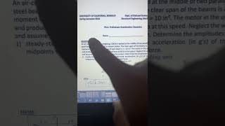 TOUGH Question on Final Exam, BUET CIVIL #dynamics #structure #termfinal #civilengineering  #buet