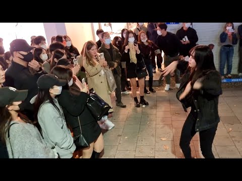 SUNDAY. YU KAGAWA, SHINHWA & HYOJIN. EXHILARATING INTERACTIVE PERFORMANCE. HONGDAE BUSKING.