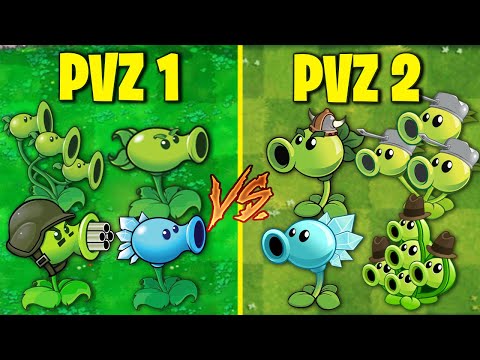 Team PEA PvZ 1 vs PvZ 2 - Plants Vs Zombies - Team Plants Vs Team Plants