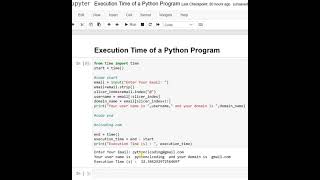 Day 40 : Calculation of Execution Time of a Python Program
