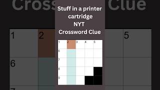 Stuff in a printer cartridge NYT Crossword Clue #nytmini #crossword #crosswordpuzzles