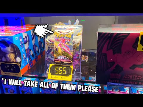 Opening Pokemon Cards But I Can Only Win Them From The Arcade! (HUGE JACKPOT WON!)