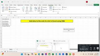 Add data to the end of a list in Excel using VBA