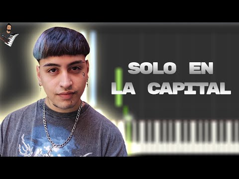 Tobi Ft. Tiago PZK - Solo en la Capital | Instrumental Piano Tutorial / Partitura / Karaoke / MIDI