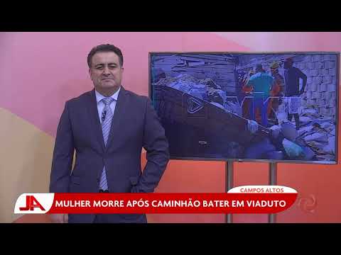 Campos Altos: Mulher morre após caminhão bater em viaduto