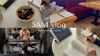 vlog | 5:00起き 出勤前朝活☀️朝活を始めた理由,ジム,読書
