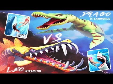 HUNGRY SHARK WORLD vs EVO (LIOPLEURODON LEO vs DRAGO)
