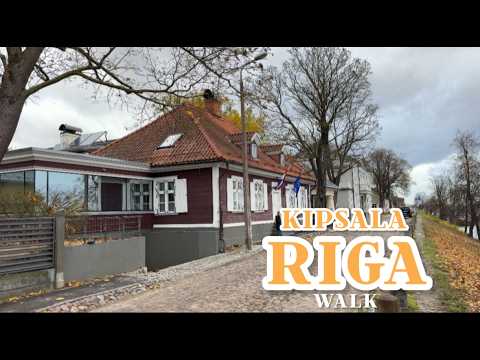 Kipsala island in Riga: autumn walk 4HD video