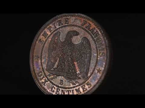 France, Napoleon III, 10 Centimes, 1857, Rouen, Piéfort, Bronze, PCGS, SP65BN