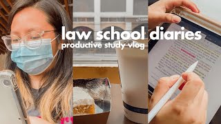 law school diaries ⚖️ 16 hour productive study vlog + attending f2f classes