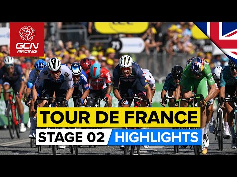 Chaotic Finale Ends In Bunch Sprint | Tour De France 2022 Stage 2 Highlights