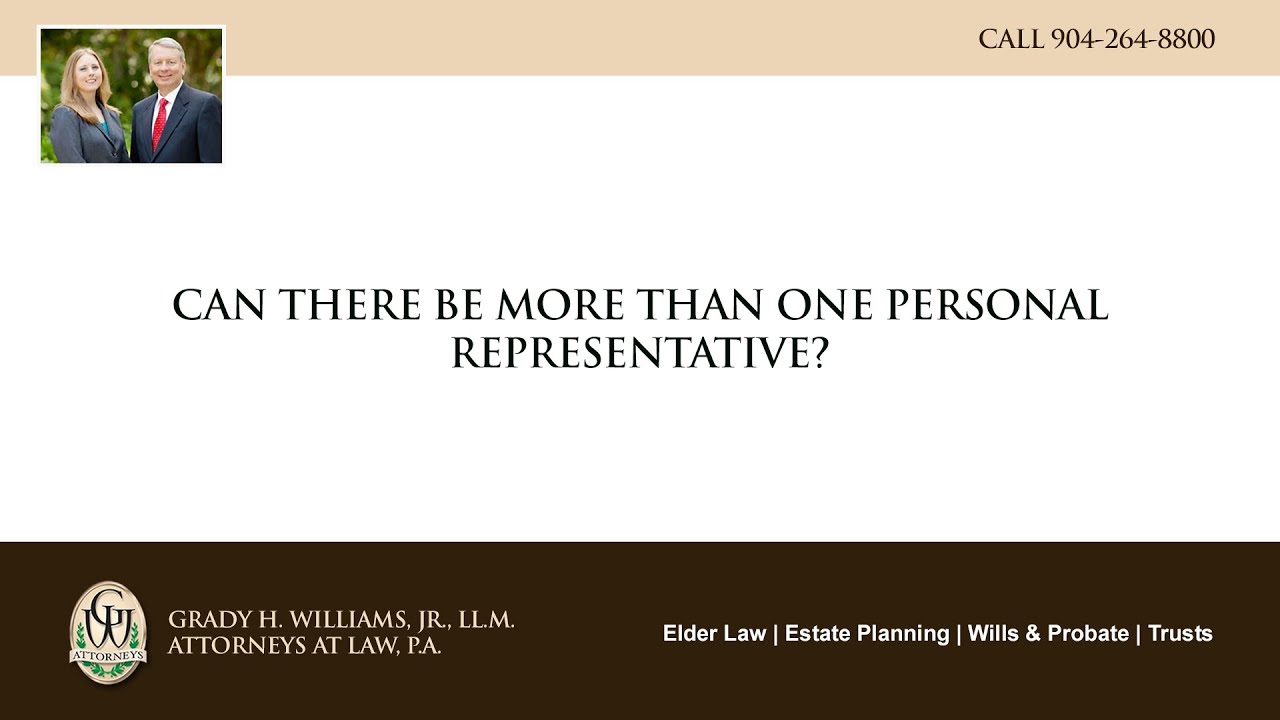Video - Can there be more than one personal representative?