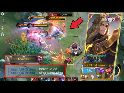 SAVAGE🔥! CARA COMEBACK 1 VS 4 SAAT TEAM M*TI! HIGH DAMAGE LANCELOT! TOP GLOBAL LANCELOT - MLBB