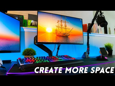 YouTube video about: How to fit two monitors on a small desk?