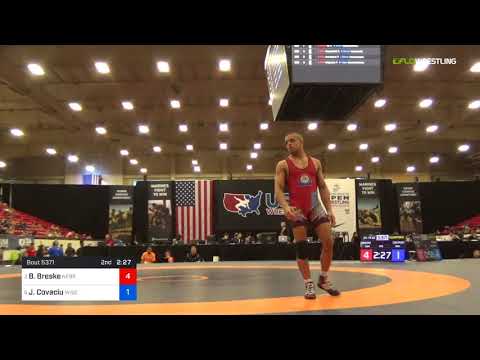 2018 Marine Corps US Open/UWW Junior Freestyle 79 Quarters - Beau Breske (Nebr) Vs. Jacob Covaciu