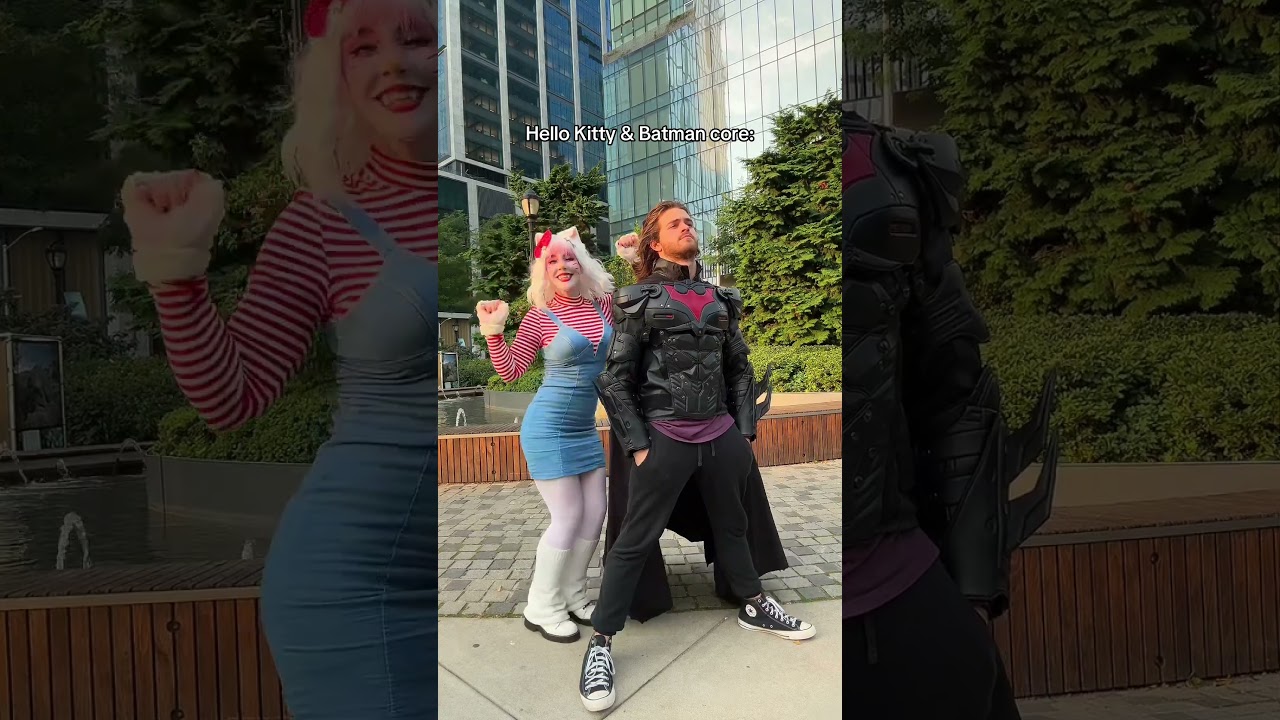 Hello Kitty and Batman Core💗 #batman #hellokitty #hellokittycore #cosplay #cosplaygirl