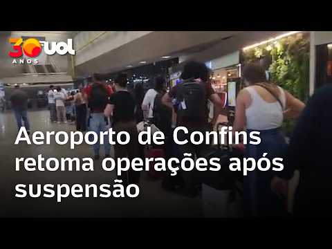 Aeroporto de Confins retoma operações após suspensão por buraco na pista