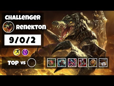 Renekton vs Wukong 11.8 Top Lane S11 Challenger Gameplay (9/0/2) - NA