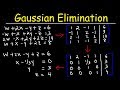 Gaussian Elimination With 4 Variables Using Elementary Row Operations With Matrices