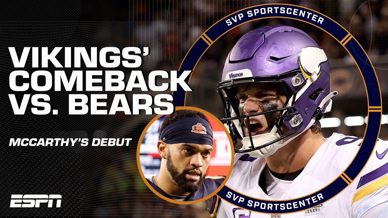 REACTION to J.J. McCarthy leading Vikings to comeback win over Bears in NFL debut | SC with SVP