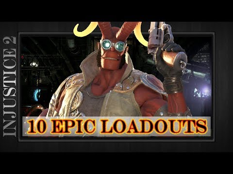 Injustice 2 - HELLBOY EPIC GEAR LOADOUTS - 10 Loudouts w/ Shaders (Intros/Outros)
