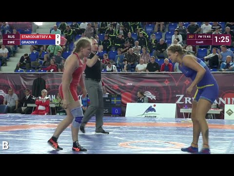 Qual. FW - 75 kg: F. GRADIN (SWE) df. A. STARODUBTSEV (RUS), 2-4