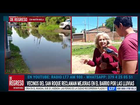 Vecinos del San Roque reclaman mejoras en el barrio por las lluvias