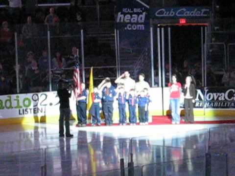 Brittany Zion & Laura Schupbach sing National Anthem @ Lake Erie Monsters Game