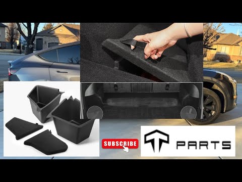 TPARTS Trunk Storage Bins for Tesla Model Y - MUST HAVE! Unboxing and installing - review