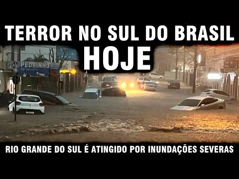 TERROR NO SUL DO BRASIL HOJE! TEMPESTADES E INUNDAÇÕES ATINGE O RIO GRANDE DO SUL, RUAS VIRARAM RIOS