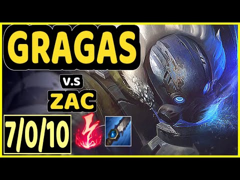 NJI (GRAGAS) vs ZAC - 7/0/10 KDA JUNGLE CHALLENGER GAMEPLAY - EUW