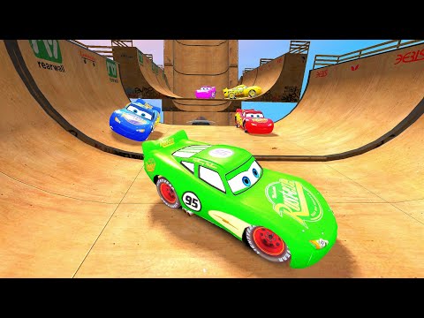 GTA 4 Lightning McQueens Huge Ramp Testing Ep. 3 - Who Can jump Farthest?