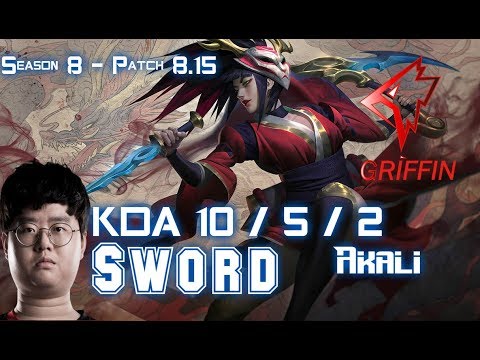 GRF Sword AKALI vs DARIUS Top - Patch 8.15 KR Ranked