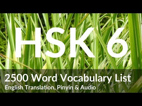 2500 HSK 6 Vocabularies with Pinyin, English Translation & Audio