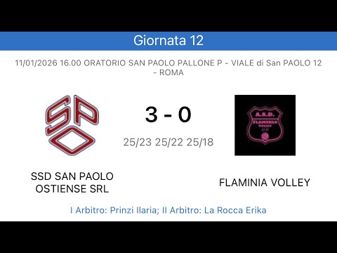 SERIE CF SPO -FLAMINIA VOLLEY 