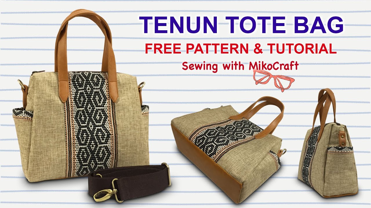 How to Make Tenun Tote Bag - Cara Membuat Totebag Tenun - Free Pattern and Tutorial by Miko Craft