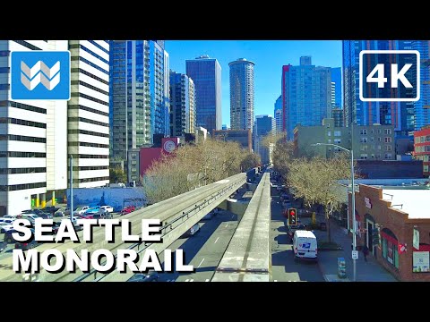 [4K] SEATTLE MONORAIL POV RIDE - Seattle Center to Westlake Center in Downtown Seattle WA USA