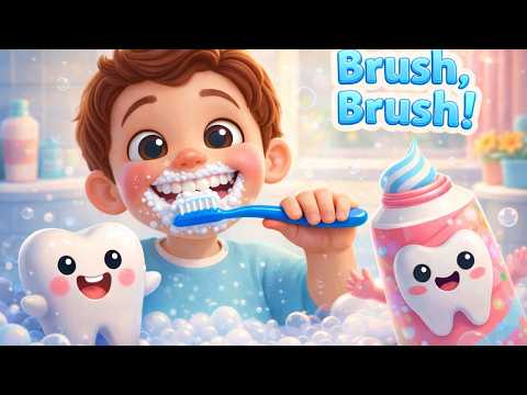 Brush Brush Shiny Teeth! 🪥 Kids Brushing Teeth Song | Toddler Morning Routine