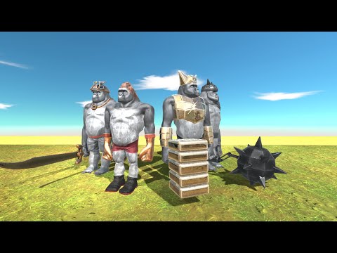 x2Weapons Apes vs every faction-Animal Revolt Battle Simulator