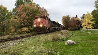 preview picture of video 'FALL COLOURS/SWEET LASHUP! CN 2522 leading 406W through Rothesay New Brunswick!'