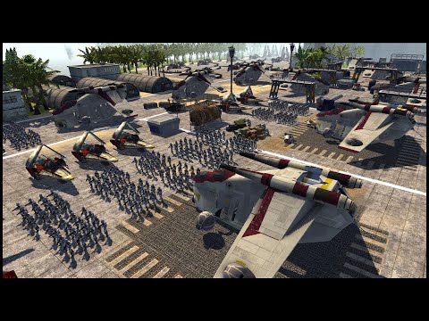 Republic Air Field UNDER SIEGE! - Men of War: Star Wars Mod Battle Simulator