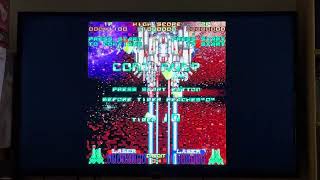 Galactic Attack Sega Saturn gameplay, playing on the Polymega. Shmup.