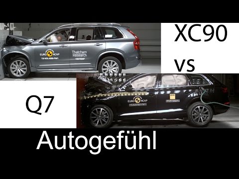 All-new Volvo XC90 vs all-new Audi Q7 crash test comparison Euro NCAP 5stars - Autogefühl