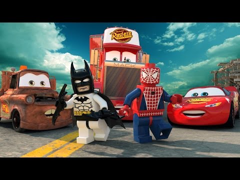 DISNEY LEGO Cars Toys Movies | Lightning McQueen Mack Mater | Superman Batman Joker Video