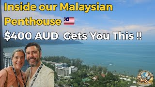 🏝️ Our $400 AUD a Week Luxury Beach Penthouse in Malaysia 🇲🇾 | Fully Furnished Apartment Tour