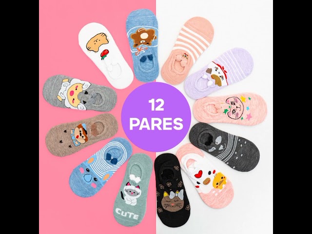 Vídeo relacionado con DiULi Calcetines Divertidos Mujer, 12 Pares Calcetines Tobilleros Algodón con Estampados Divertidos, Calcetín Graciosos Cortos Regalo para Mamá, Niña, Cumpleaños Halloween Navidad (Set A Tallas 35-38)